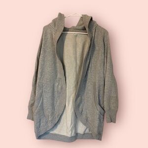 Aerie Heather Gray Oversized Shawl Hooded Cardigan Small